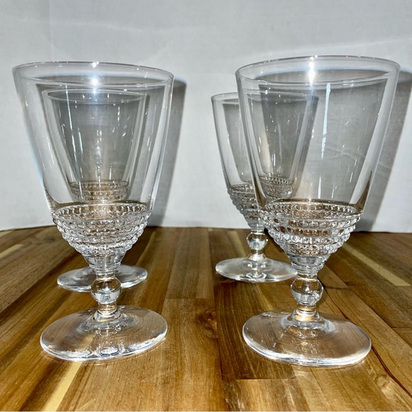 Duncan & Miller Teardrop Clear Stem Low Water Goblet Vintage Set of 4 - Picture 1 of 10